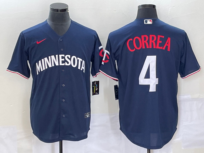 Men's Minnesota Twins Carlos Correa #4 Navy Alternate Jersey